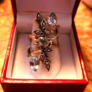 Sterling blue topaz ring 7